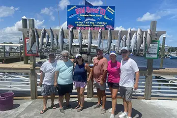Full rack of Amberjack and King Mackerel caught on an 8-hour trolling charter out of Carolina Beach