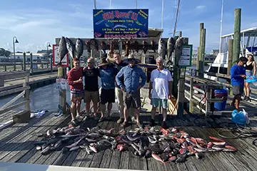 Vermilion Snapper catch on full day bottom fishing trip from Carolina Beach