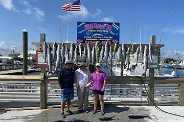 Mahi-Mahi and King Mackerel catch from Full Day offshore trolling trip in Carolina Beach